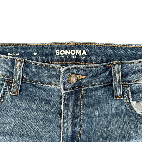 Upcycled Cut-Off Shorts Denim Jean Shorts Sonoma 12 Cotton Blend Summer - Picture 2 of 4